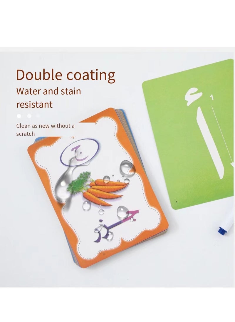 28Pcs Erasable Learning Arabic Alphabet Recognition Flash Cards