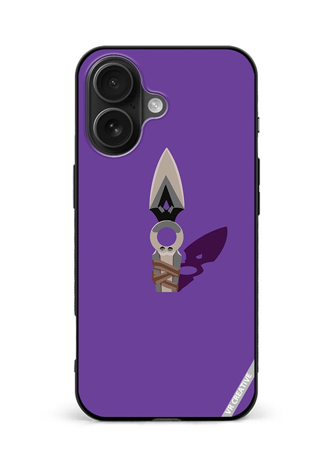 VR CREATIVE Protective Case Cover For Apple iPhone 16 Plus Jett Knife Valorant Design Multicolour