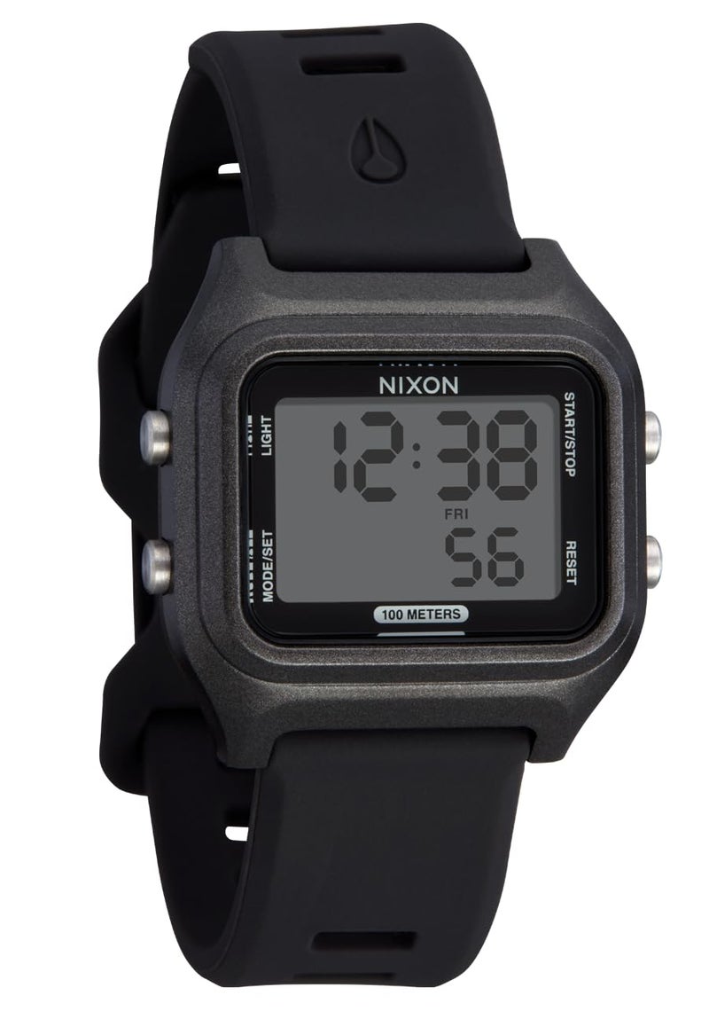 NIXON Ripper A1399 - Black/Black - 100m Water Resistant Men's Digital Sport Watch (36.5mm Face, 20mm Silicone Band) - Made with Recycled Ocean Plastics - Image 1