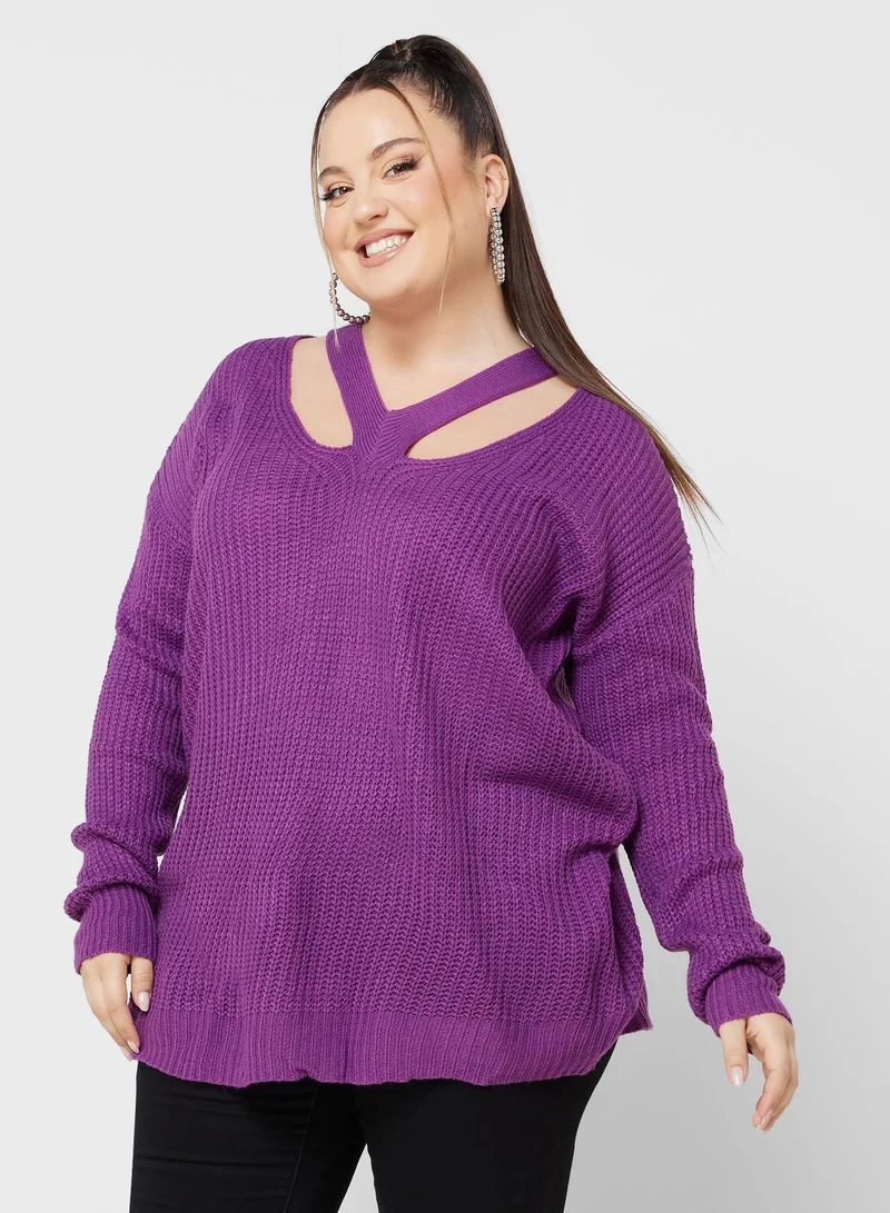 Ginger Plus Sweater With Cutout Detail