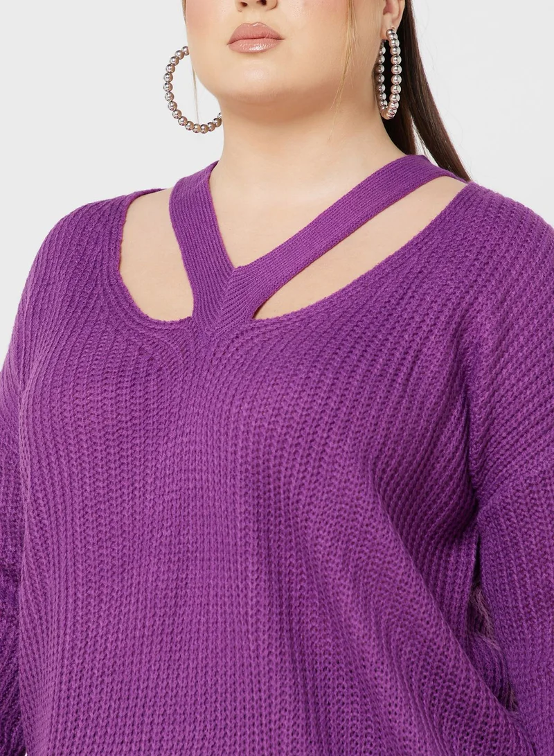 Ginger Plus Sweater With Cutout Detail