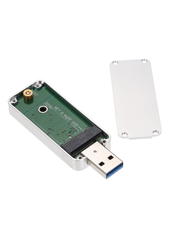 SSD Portable Type-A Enclosure With Screw Driver White/Silver/Green - Image 5