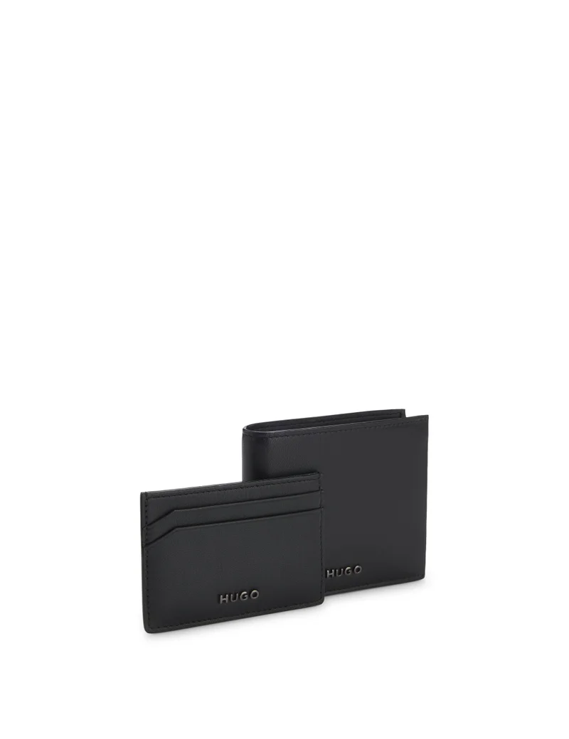 HUGO Logo-trimmed leather wallet and card holder gift set