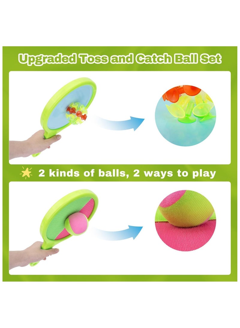 Velcro Ball and Catch Game, Kids Toss and Catch Ball Set, Outdoor Catching Ball Paddle Toys for Ages 4-8, Beach Paddle Ball Sets for Yard and Outside Activities Summer (Style 1) - Image 2