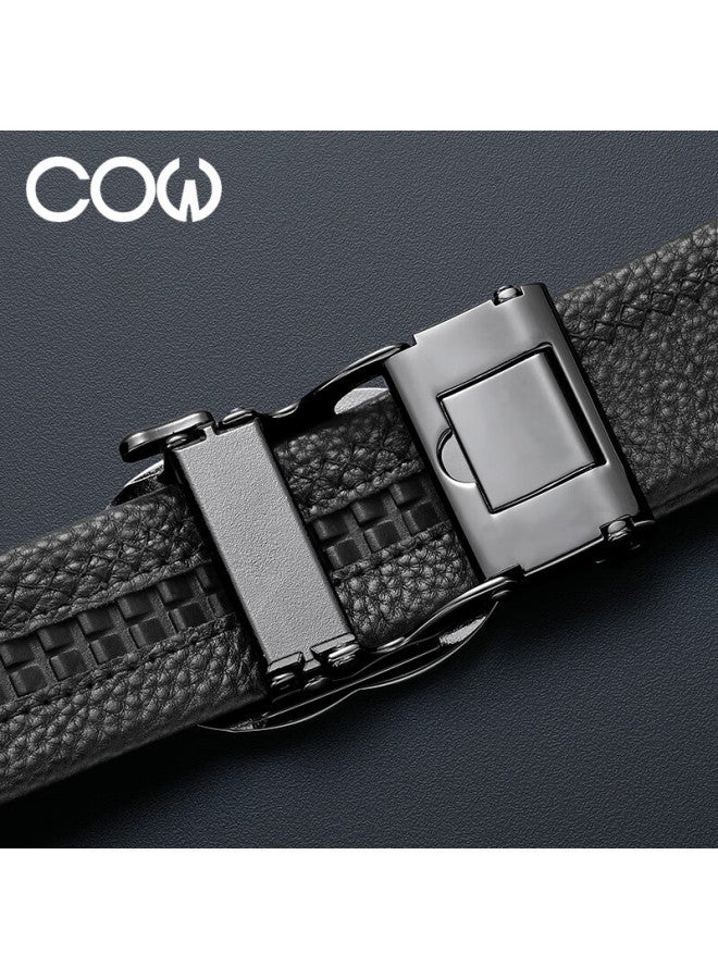 Cow Men's Belt, Top-layer Cowhide Automatic Buckle Waistband, Fashionable Business Trouser Belt Gift Box, Birthday Present - Image 5