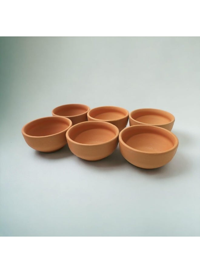 ارك مجموعة أوعية تقديم من الطين غير المزجج من آرك تيرابورا، 6 أوعية سعة 200 مل، مصنوعة يدويًا من الطين، متوازنة الحموضة بشكل طبيعي، صديقة للبيئة وخالية من المواد الكيميائية، أوعية حلوى - Image 1