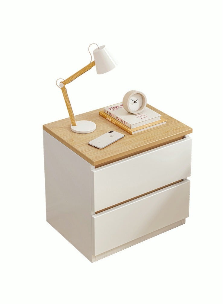 HOOKOR Bedside Table Simple Modern Bedroom Nightstands Wooden Minimalist Multi-function Light Luxury Style Bedside Storage Small Cabinet - Image 1
