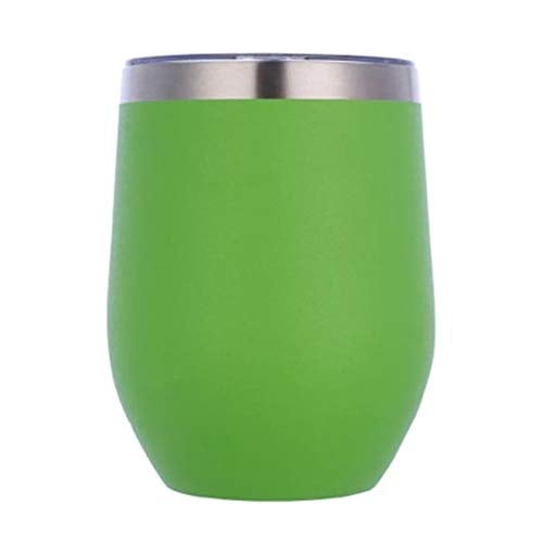 Gteller 12 oz Stainless Steel Wine Tumbler Stemless Glasses with Lid, Double Wall Insulated Travel Mug Perfect for Wine, Coffee, Drinks, Champagne, Cocktails (Green) - Image 2
