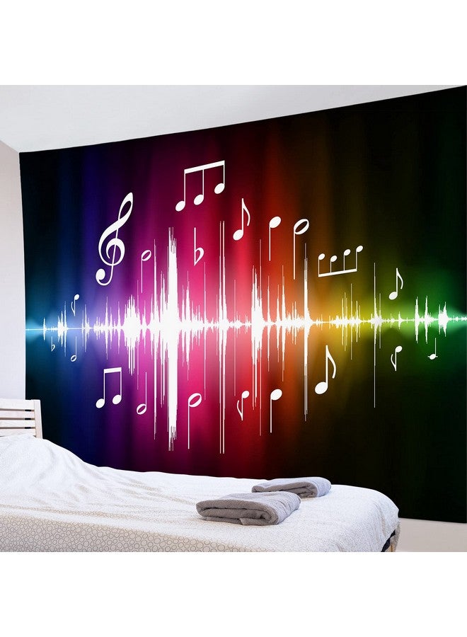 HVEST Music Tapestry Jumping Musical Notes Wall Hanging Hippie Wall Tapestries For Bedroom Living Room Dorm Party Wall Decor60Wx40H Inches - Image 2