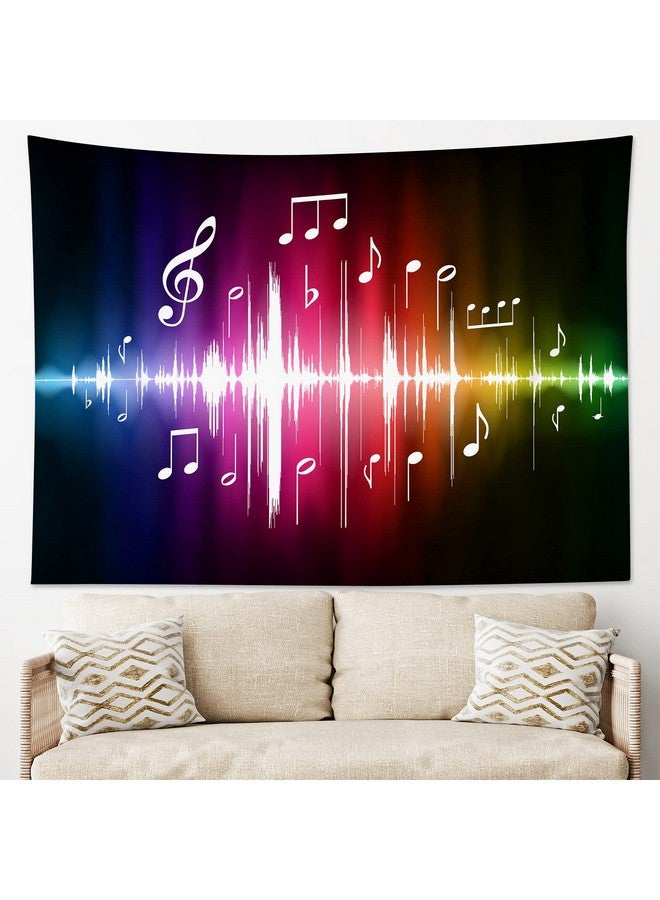 HVEST Music Tapestry Jumping Musical Notes Wall Hanging Hippie Wall Tapestries For Bedroom Living Room Dorm Party Wall Decor60Wx40H Inches - Image 3