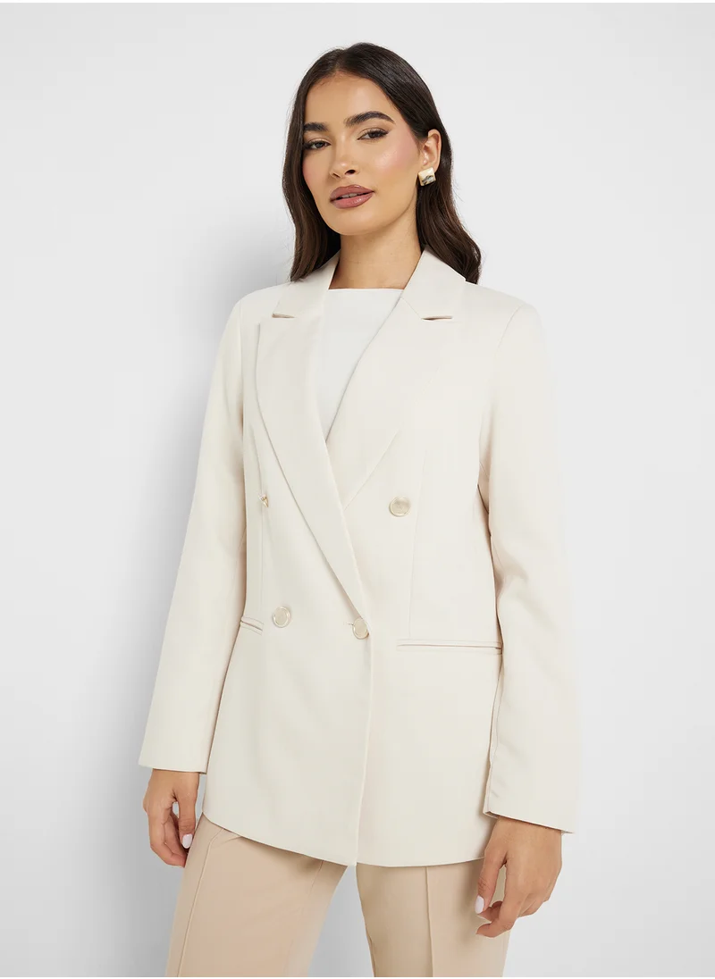 VERO MODA Loose Gold Button Blazer