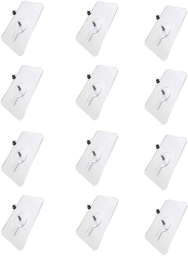 ViberDeal PVC Adhesive Nails Wall Hooks Heavy Duty Stick on Door Nail Free Screw Non-Trace No Drilling Nail Self Waterproof Adhesive Hanging Nails Hooks Holders Screws (Transparent, 5)