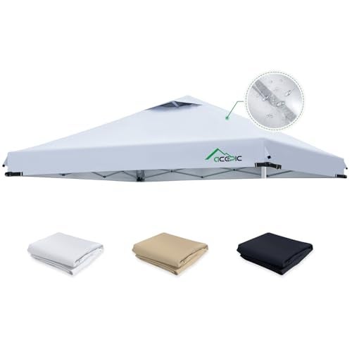 Acepic Upgraded 10x10 Canopy Replacement Top Adhesive Bonding Waterproof Process Canopy Cover for Outdoor Events with Adjustable Buckle Air Vent UV Protection Fits Straight Leg FramesWhite Top Only - Image 1