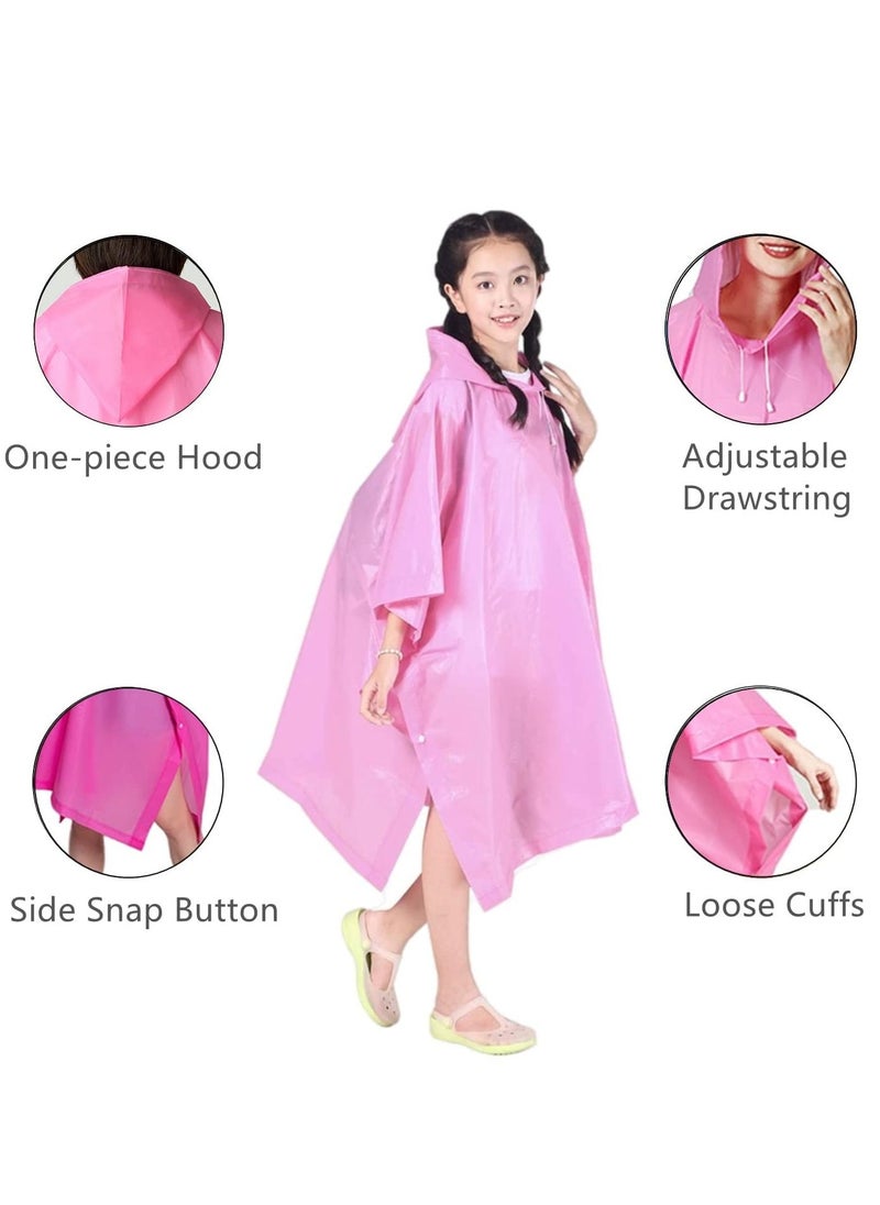 SYOSI - Rain Poncho for Kids, [2 Pack] EVA Kids Raincoat Reusable Rain Coat Jacket for Kids, Boys, and Girls 6-13 Years Old - Image 1
