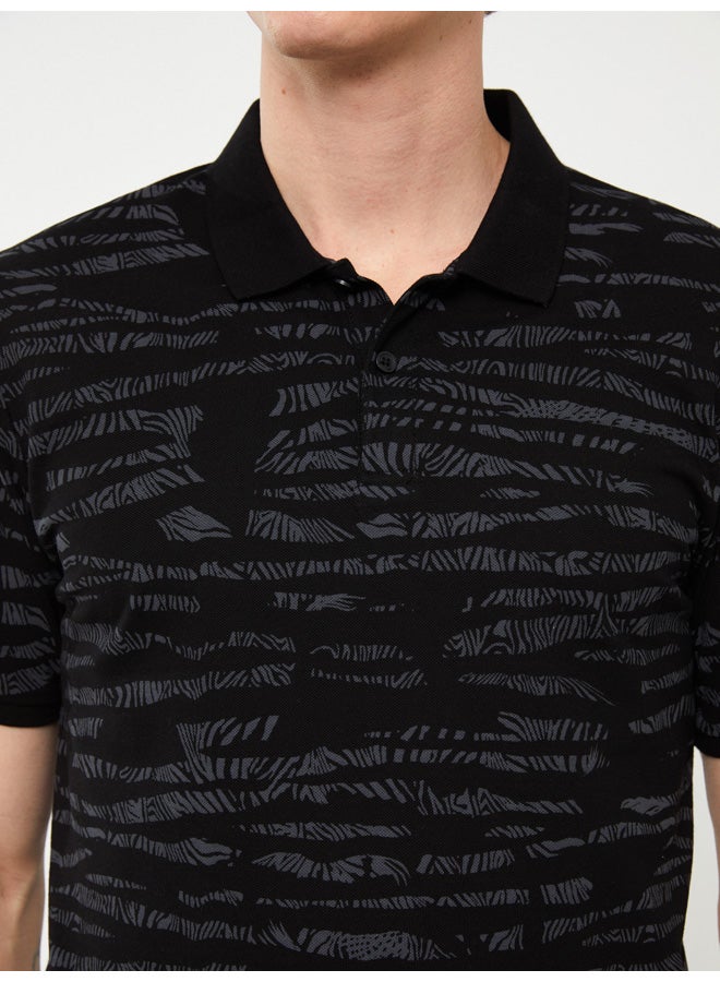 LC WAIKIKI Polo Neck Short Sleeve Patterned Pike Men's T-shirt  - Image 4