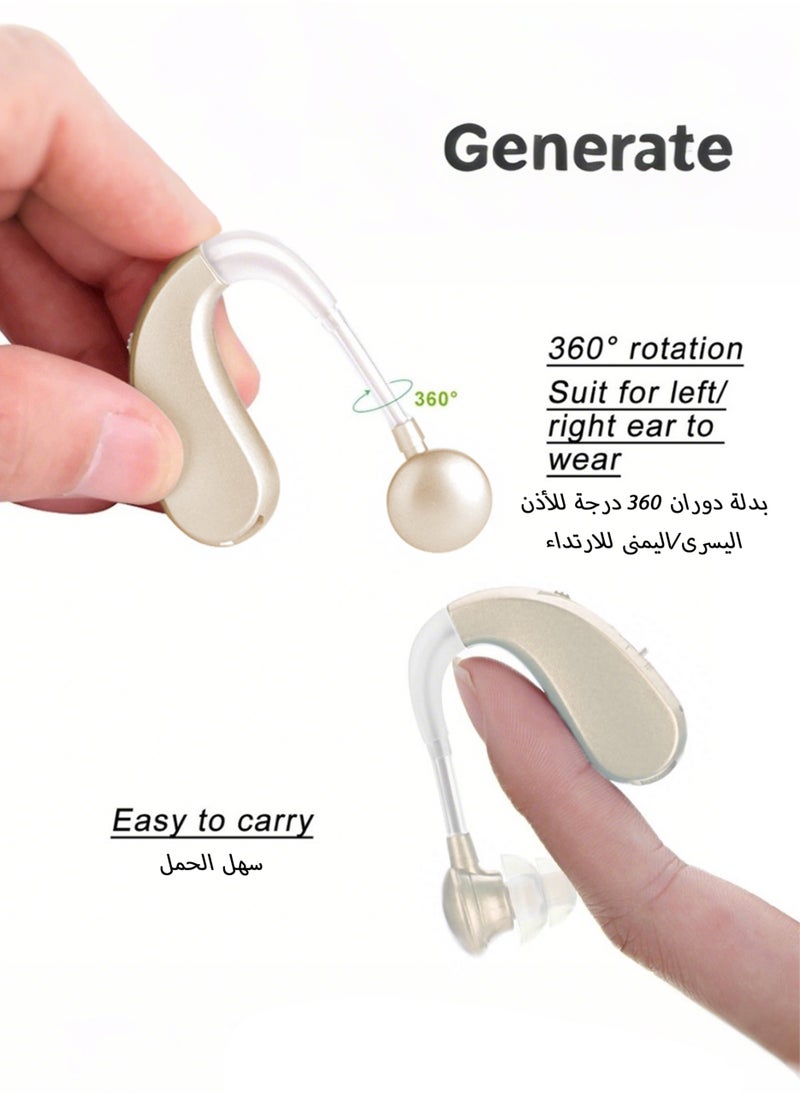 Generic - Bluetooth Rechargeable Hearing Aid, Digital Sound Amplifier with Noise Reduction, USB Charging, Adjustable Modes & Volume, for Seniors & Adults - Image 1
