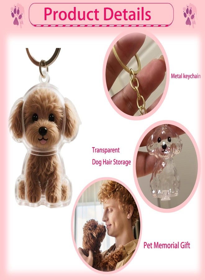 5 Pcs Pet Hair Storage Keychain，Paw Shaped Keychains, Dog &Cat-shaped Transparent Keychain, Pet Hair Memorial Gift,Memorial Keepsake - Image 4