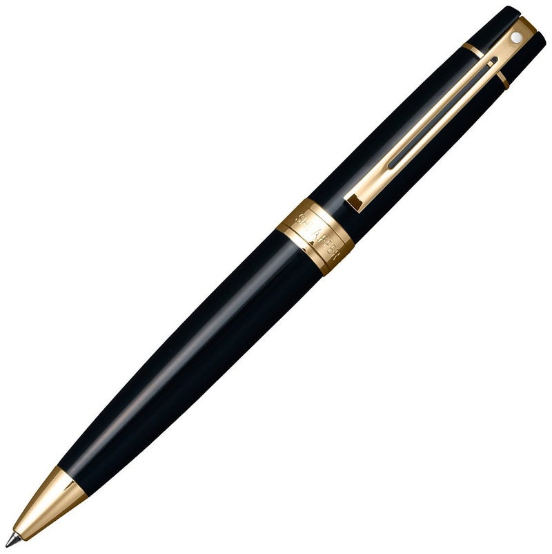 SHEAFFER قلم شيفر 300 E9325 أسود لامع مع تفاصيل باللون الذهبي - Image 4