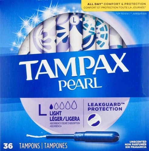 Tampax تامباكس بيرل بلاستيك تمبونز غير معطرة ليتس خفيف الامتصاص 36 قطعة عبوة من 2 - Image 2