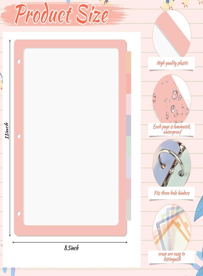 Chivertion 32 Pcs/4 Set 8 Tab Plastic Binder Dividers for 3 Ring Binders 8.5 x 11 Inch Multicolor Page Dividers Clear Dividers for 3 Ring Binder Page Protectors for School Office (Dream Color) - Image 2