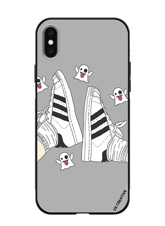 VR CREATIVE Protective Case Cover For Apple iPhone XS Max Black & White Shoe Design Multicolour - Image 1