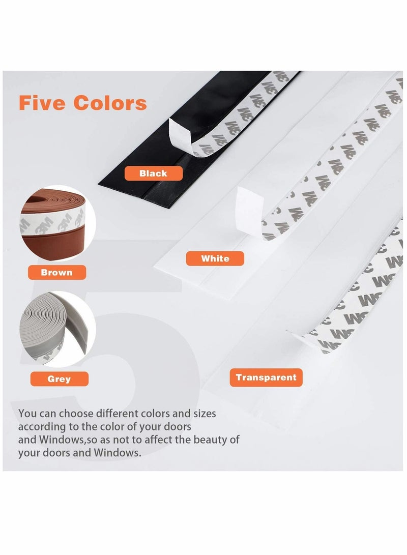 واي آند دي 26 Feet Silicone Seal Strip,Door Weather Stripping Door Strip Window Sealing Tape for Draft Stopper Adhesive Doors Windows and Shower Glass Gaps (Black, 45MM) - Image 4