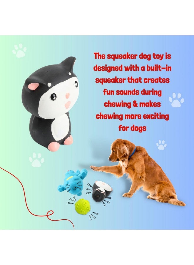 3In1 Combo Of Latex Rubber Squeaky Dog Toys - (Claw Ball + Kitty Toy + Blue Doggy) For Small To Medium Dogs And Puppies | Non-Toxic, Soft Rubber, Interactive, Chewing, Teething, Fetch - Image 5
