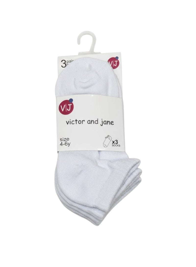 victor and jane White Cushioned Footbed Sports Trainers Socks 3 Pairs - Image 3