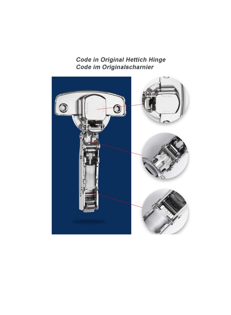Hettich Sensys 8645i TH52 110 Degree Standard Half Overlay Hinges 9071206 with Self Closing Mechanism for Kitchen Cabinet Cupboard Wardrobe Door Buffering Hinge Pack of 2 - Image 3