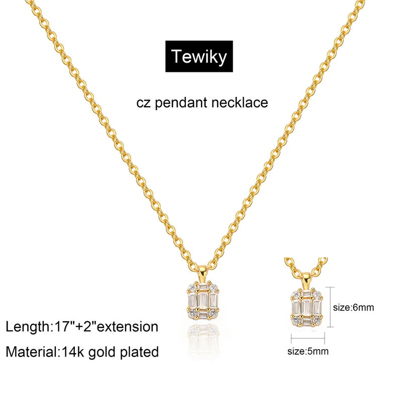 Tewiky Necklace for Women, 14K Gold Plated Dainty Necklace Small Cute Necklaces Aesthetic Pendant Necklace Jewelry for Women - Image 5