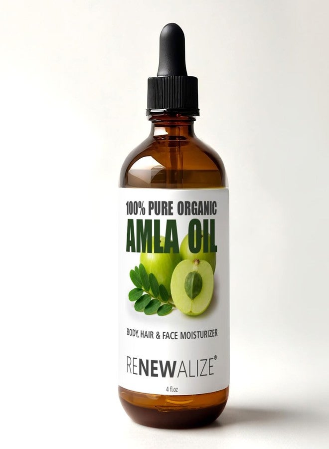 Renewalize Virgin Organic Amla Oil/Gooseberry – 4 fl oz | Cold Pressed, Unrefined from India | Hair Growth & Shine, Skin Hydration & Anti-Aging Support | Pure Natural Carrier Oil - Image 1