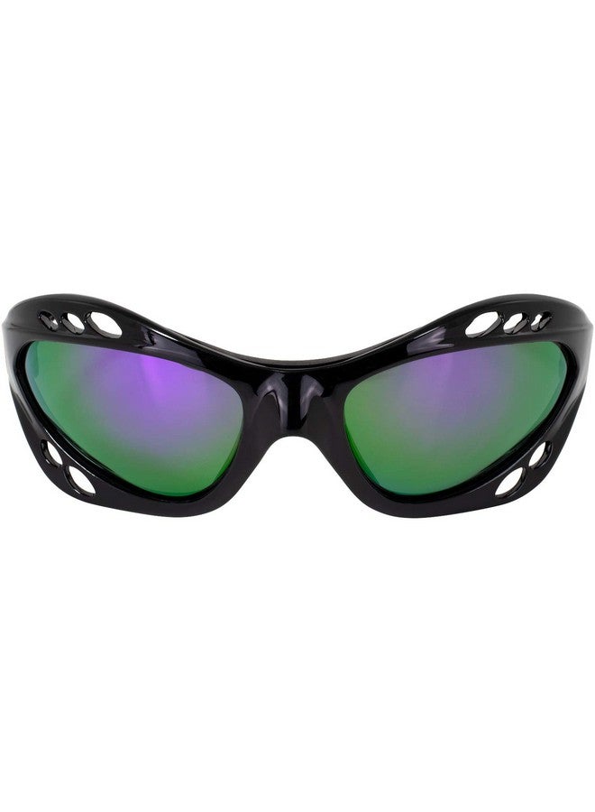 Birdz Eyewear Seahawk Water Sports Safety Goggles Jetski Kayaking Jet Ski Watersports Black Frames + Purple Reflectech Mirror Lenses - Image 2