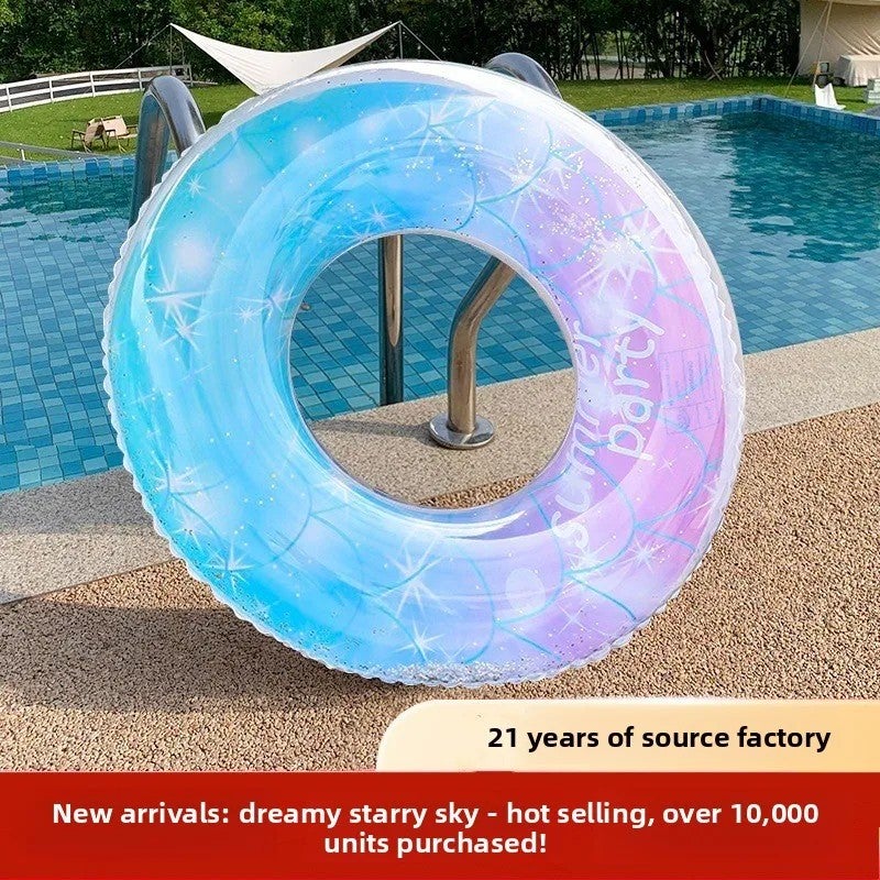 Bluejw Thickened PVC Cartoon Child Inflatable Swimming Ring 50-90cm Crystal Double Air Chamber Leakproof Safe Floating Circle Durable - Image 5