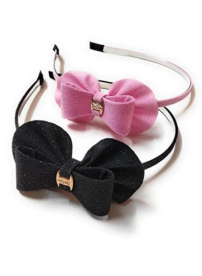 فافيلا إكسسوارات الشعر، فيونكات لامعة مزدوجة العقدة متصلة بشريط شعر من الفولاذ لطفلة/بنات/نساء. عبوة من 6 قطع. اللون-متعدد الألوان - Image 2