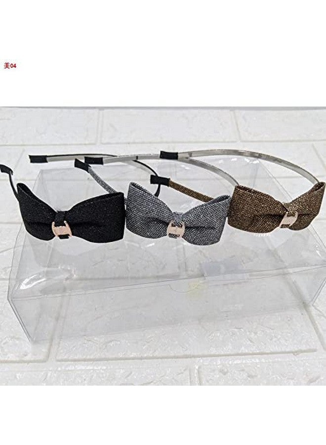 فافيلا إكسسوارات الشعر، فيونكات لامعة مزدوجة العقدة متصلة بشريط شعر من الفولاذ لطفلة/بنات/نساء. عبوة من 6 قطع. اللون-متعدد الألوان - Image 4