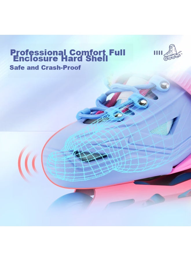 Evervon Adult Roller Skates Children Inline Skates Mq2 With Helmet And Protective Gear Purple Size L, Suitable For Size 39-42 - Image 5