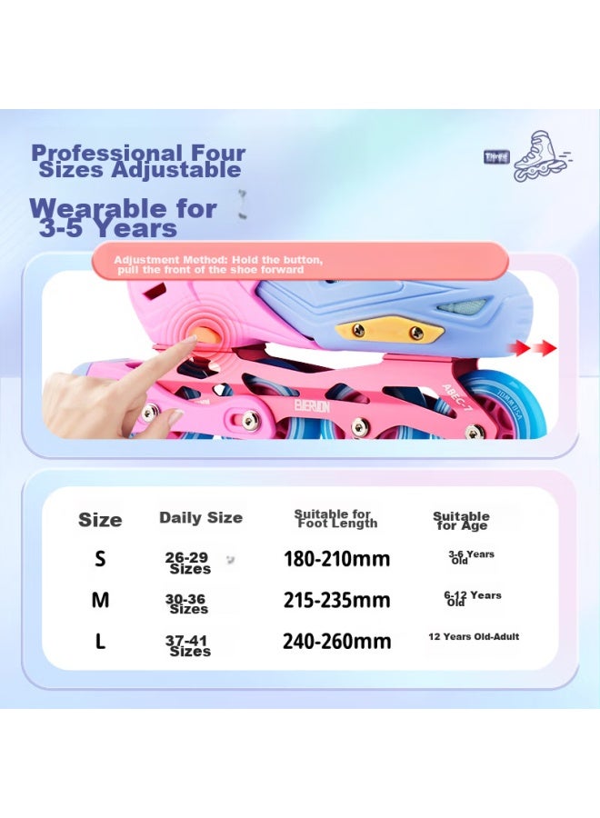 Evervon Adult Roller Skates Children Inline Skates Mq2 With Helmet And Protective Gear Purple Size L, Suitable For Size 39-42 - Image 1