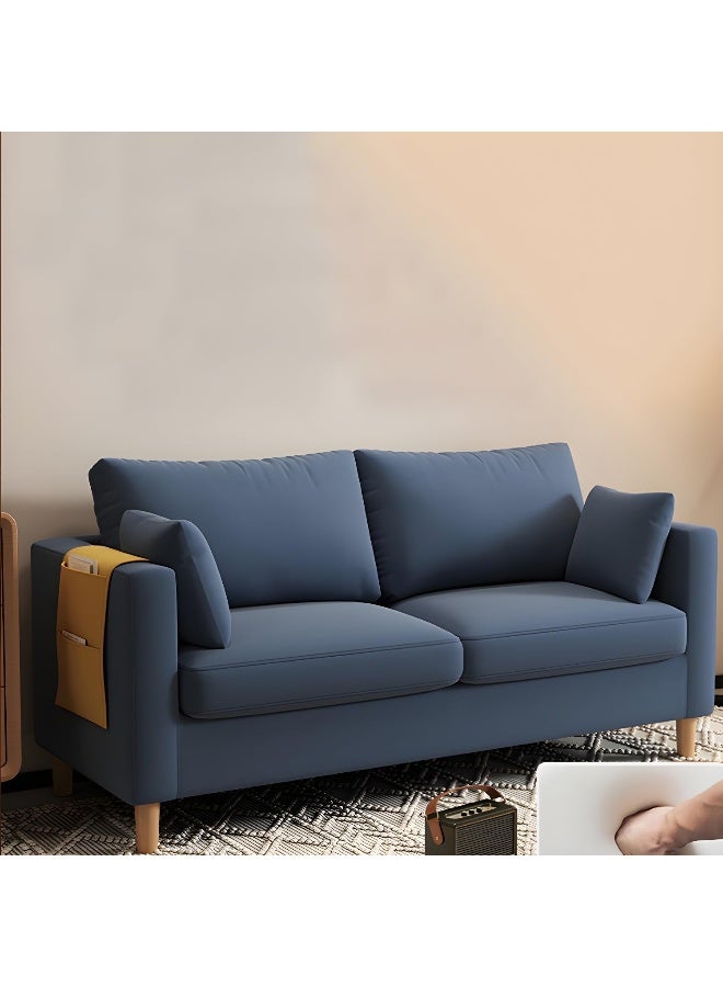 Zayn comforts Square Arm Modern Loveseat With Cushions And Pillows For Home And Apartment 125 X 62 X 55 Cm Dark Blue