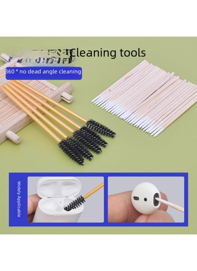 Generic - Wireless Bluetooth Earphone Cleaning Brush AirPods Charging Case Cleaning Tool Cotton Swab Earphone Gap Cleaner Customizable-Color:Short Handle Small Black Brush - Image 1