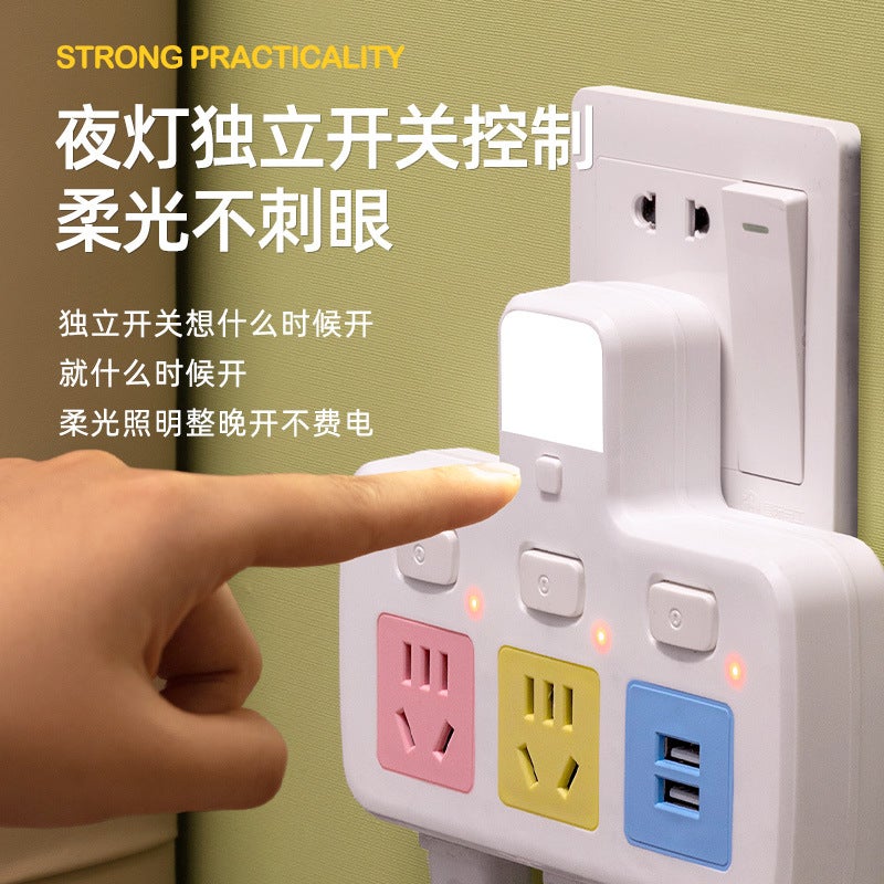 Pure Copper Wireless Plug-In Board Multi-Function Usb Plug-In One-Turn Multi-Hole Conversion Socket Home Office Plug-In Board - Image 3