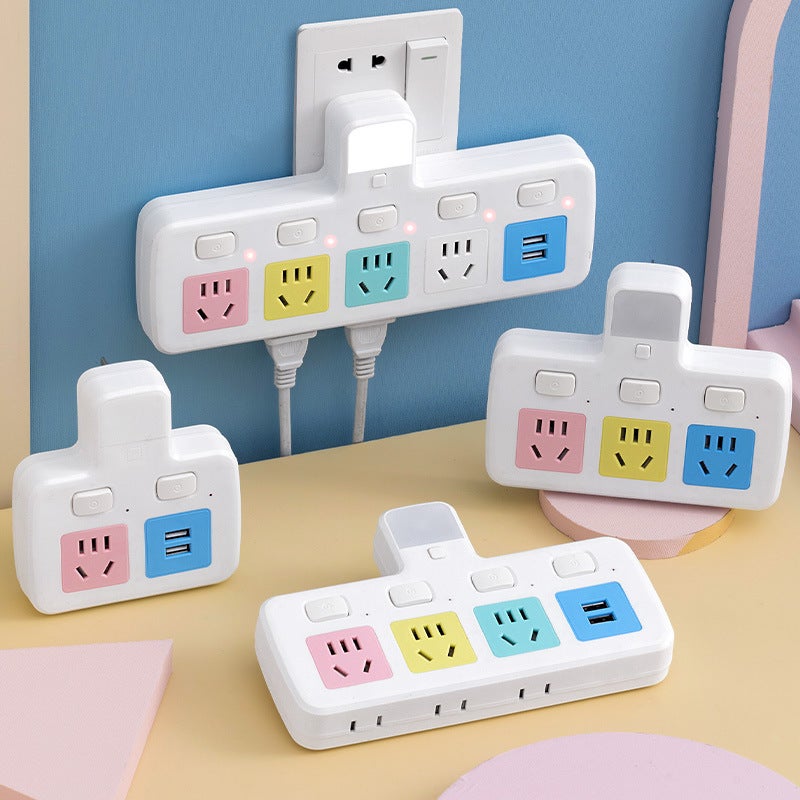 Pure Copper Wireless Plug-In Board Multi-Function Usb Plug-In One-Turn Multi-Hole Conversion Socket Home Office Plug-In Board - Image 2