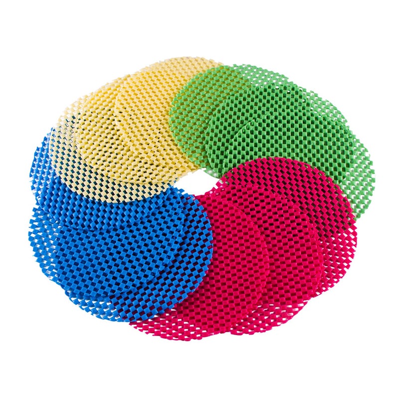 Super Z Outlet 12 Pack MultiPurpose Manual Jar Gripper Pad Rounds Bottle Openers BlueGreenRedYellow