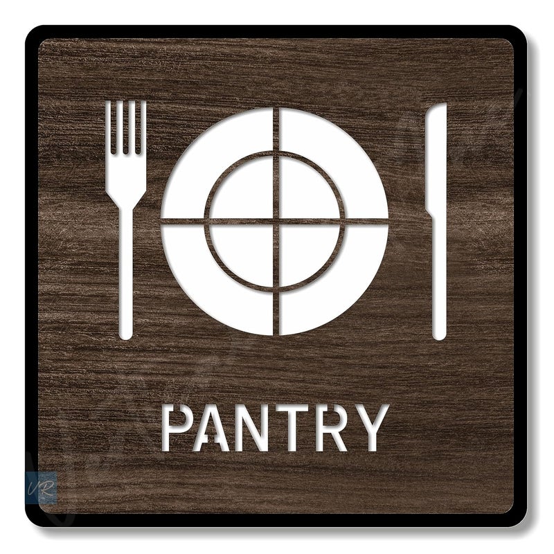 Vertical Root Inc PANTRY Sign/Sticker Premium Wooden Finish Acrylic Signage. Self Adhesive Tape (3M).Clear,Durable & Stylish Acrylic Door Sign for Office,Hotel,Resort,Hospital Kitchen Area - Image 1
