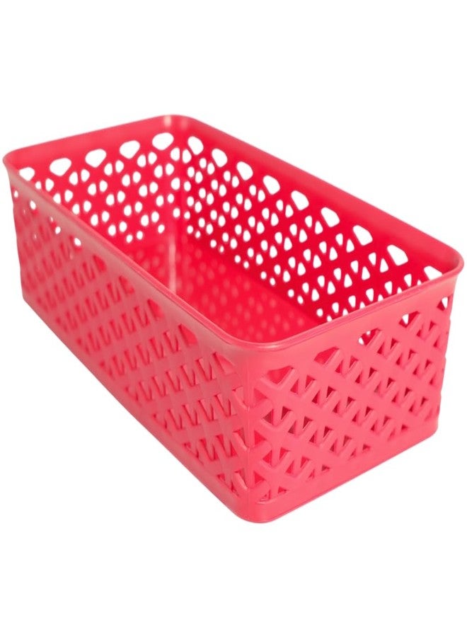 MORVI Stanza -1 Multi-Purpose Plastic Storage Basket|Stackable Organizer Tokri For Home,Kitchen,Bathroom & Office|Ideal For Toys,Clothes,Cosmetics,Stationery|Set Of 1|Red - Image 1