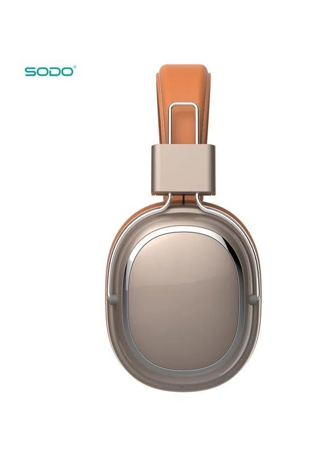 SODO SDI004 Bluetooth Headphones - TF Card Port & Built-in Microphone - Up to 8 Hours Playtime-BROWN  - Image 3