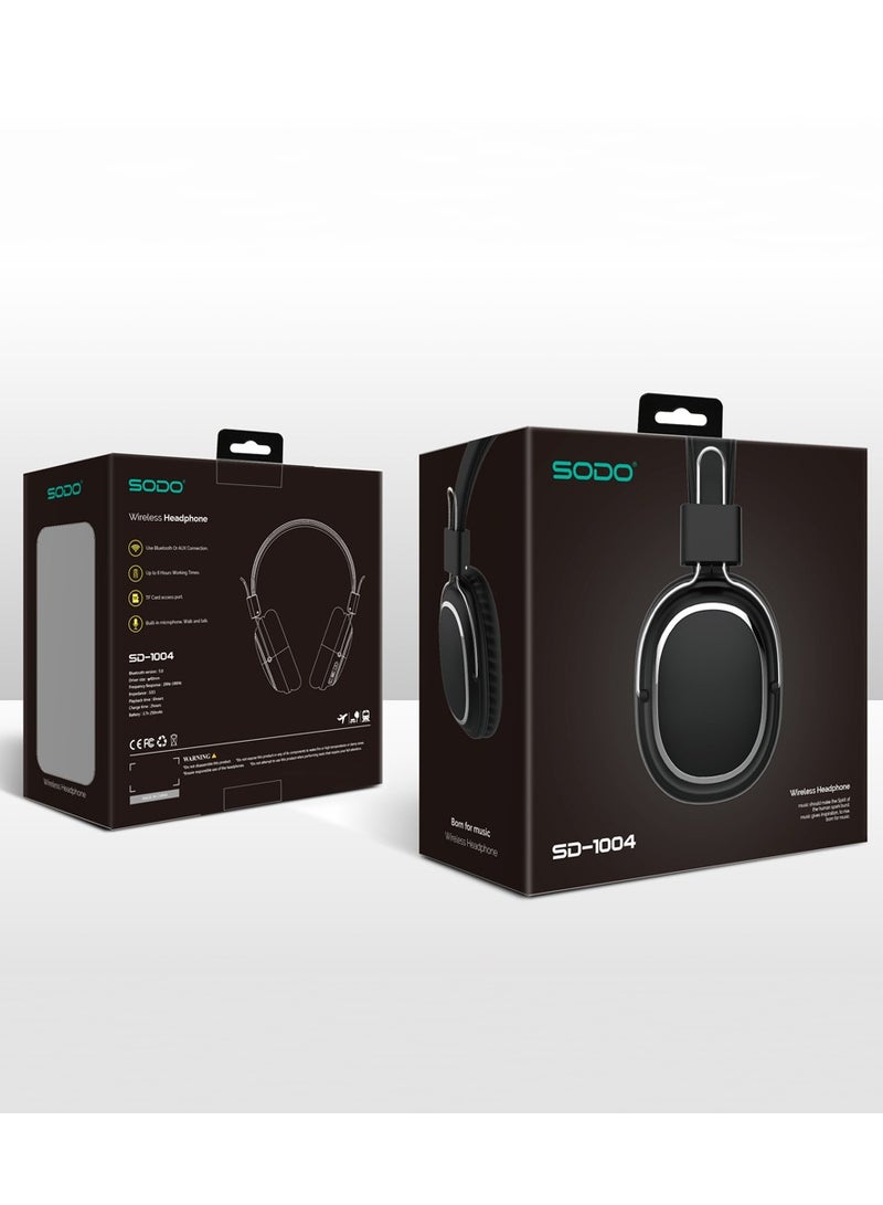 SODO SDI004 Bluetooth Headphones - TF Card Port & Built-in Microphone - Up to 8 Hours Playtime-BROWN  - Image 4