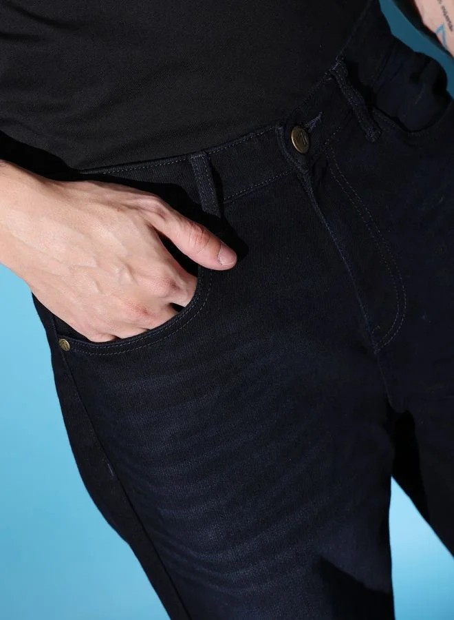 The Indian Garage Co Men Baggy Solid Mid-Rise Stretchable Jeans