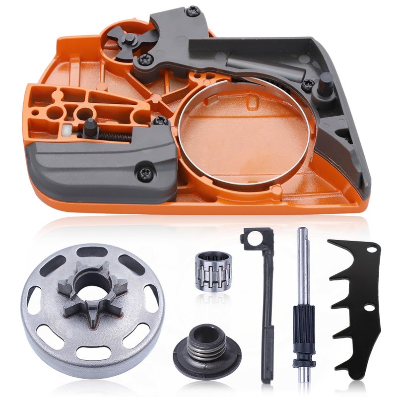 Hyceker 435 440 Chainsaw Chain Brake Clutch Cover Assembly for Husqvarna 435 440 440e Chainsaw Parts 3257T Spur Sprocket Clutch Drum and 435 Oiler Oil Pump Kit with Bumper Spike 501388203 536329204 - Image 2
