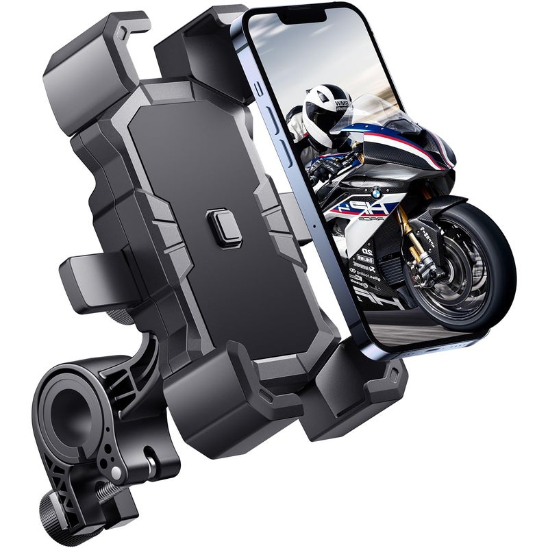 Delobon Bike Phone Holder HandlebarMotorcycle Phone MountATV Cell Phone ClampScooter Phone Clip for iPhone 15 Pro Max14 13 12plus Samsung S24Ultra S23 and More 47 to 70 inch Phone - Image 3