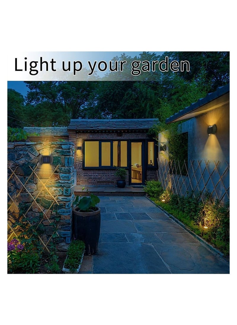 Y&D - 4 Pack Solar Wall Lights Outdoor, LED Fence Lights, Waterproof Security Night Light with Motion Sensor, Mounted Porch for Garden Decoration, Fence, Yard, Front Door, Pathway - Image 1